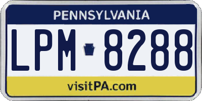 PA license plate LPM8288