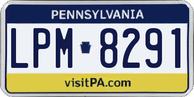 PA license plate LPM8291