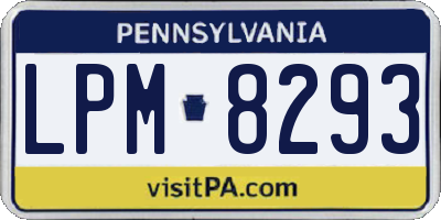 PA license plate LPM8293