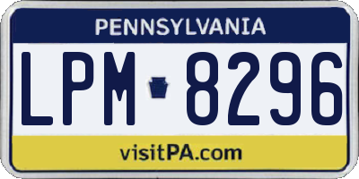 PA license plate LPM8296