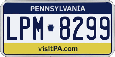 PA license plate LPM8299
