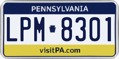PA license plate LPM8301