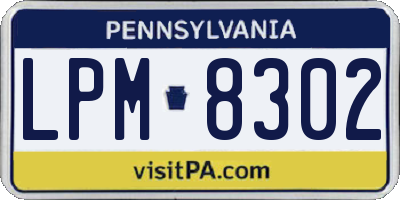 PA license plate LPM8302
