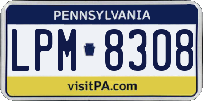 PA license plate LPM8308