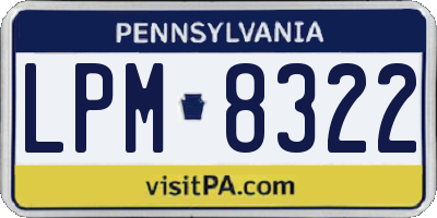 PA license plate LPM8322