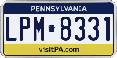 PA license plate LPM8331