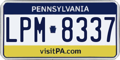 PA license plate LPM8337