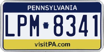 PA license plate LPM8341