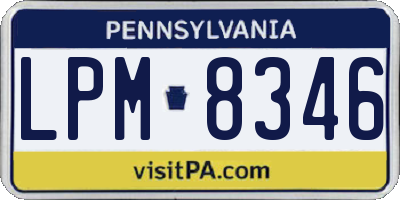 PA license plate LPM8346