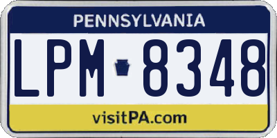 PA license plate LPM8348