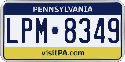 PA license plate LPM8349