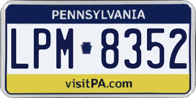 PA license plate LPM8352
