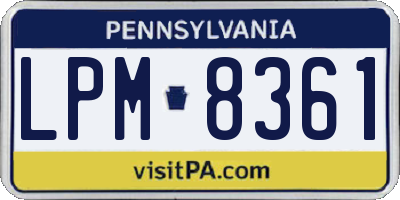PA license plate LPM8361