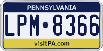 PA license plate LPM8366