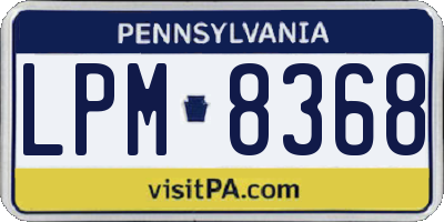 PA license plate LPM8368