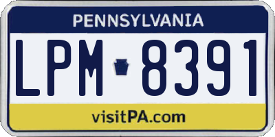 PA license plate LPM8391