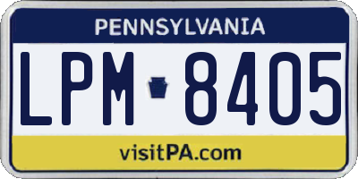 PA license plate LPM8405