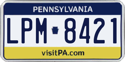 PA license plate LPM8421