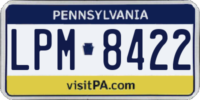 PA license plate LPM8422
