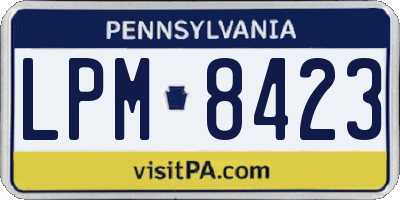 PA license plate LPM8423