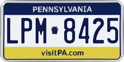 PA license plate LPM8425