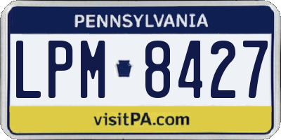 PA license plate LPM8427