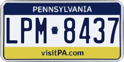 PA license plate LPM8437