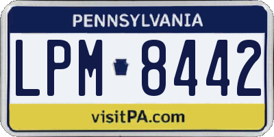 PA license plate LPM8442