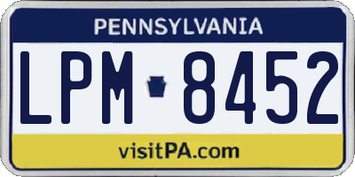 PA license plate LPM8452