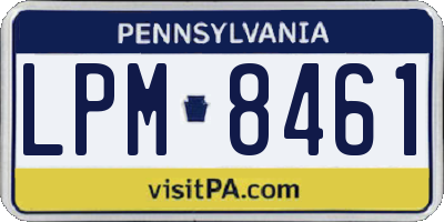 PA license plate LPM8461