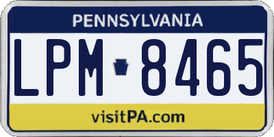 PA license plate LPM8465
