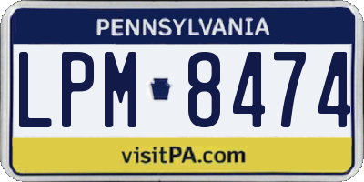 PA license plate LPM8474