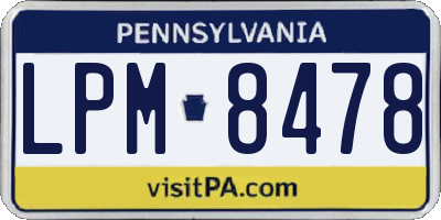 PA license plate LPM8478