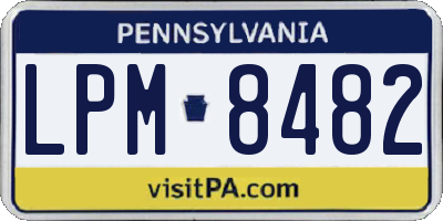 PA license plate LPM8482