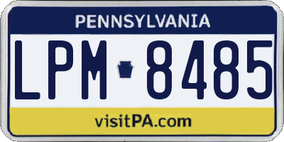 PA license plate LPM8485