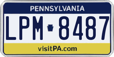 PA license plate LPM8487