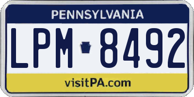 PA license plate LPM8492