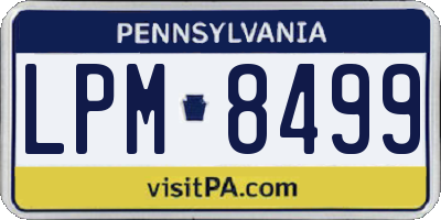 PA license plate LPM8499