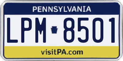 PA license plate LPM8501