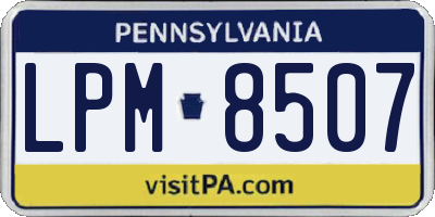 PA license plate LPM8507
