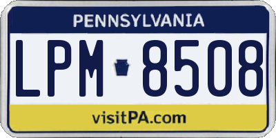 PA license plate LPM8508