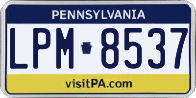PA license plate LPM8537