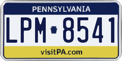 PA license plate LPM8541