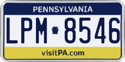 PA license plate LPM8546