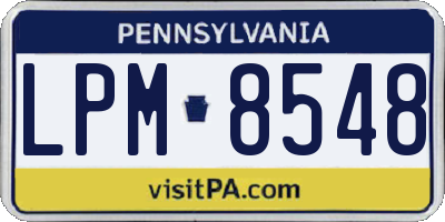 PA license plate LPM8548