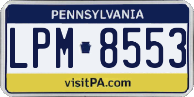 PA license plate LPM8553