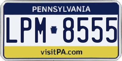 PA license plate LPM8555