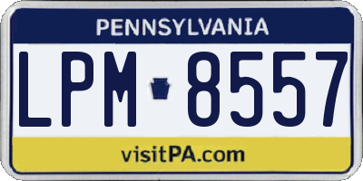 PA license plate LPM8557