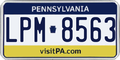 PA license plate LPM8563
