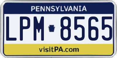 PA license plate LPM8565